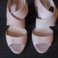 scarpe aperte scamosciata beige 