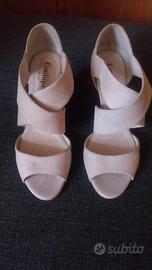 scarpe aperte scamosciata beige 