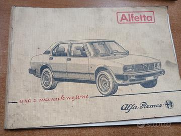libretto uso e manutenzione Alfa Romeo" alfetta"