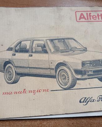 libretto uso e manutenzione Alfa Romeo" alfetta"