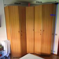 Armadio angolare 6 ante