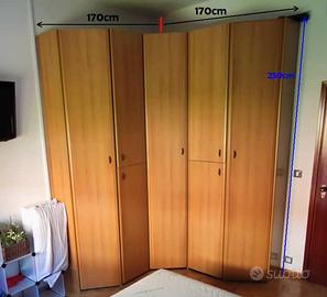 Armadio angolare 6 ante