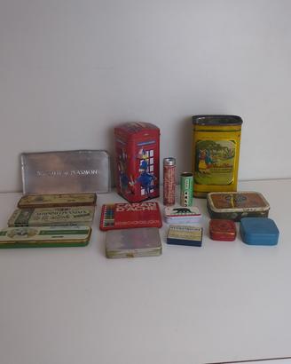 Lotto 15 scatole latta vintage Plasmon pubblicità 