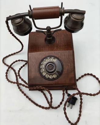 TELEFONO A DISCO IN LEGNO ANNI 90