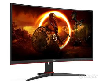 monitor aoc 24 pollici e tavolo gaming 120×60
