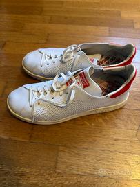 Adidas Stan Smith Primeknit tg. 42 bianco rosso