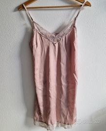Sottoveste donna rosa con pizzo L