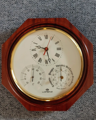 Orologio Barometro Termometro Legno Lorenz