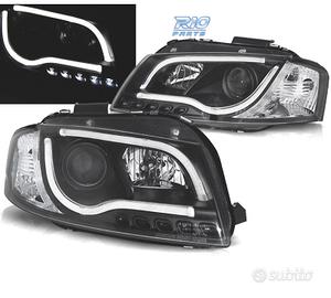 FARI AUDI A3 8P LUCE DIURNA A TUBO LED FONDO NERO