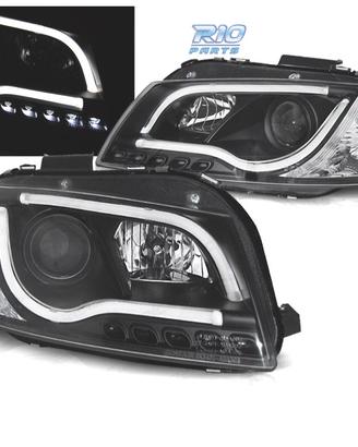 FARI AUDI A3 8P LUCE DIURNA A TUBO LED FONDO NERO