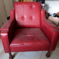 poltrona in ecopelle anni  60