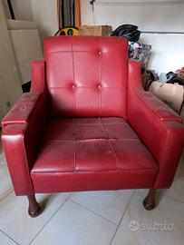 poltrona in ecopelle anni  60