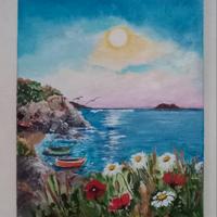 quadro paesaggio marino 24 x 30 