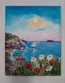 quadro paesaggio marino 24 x 30 