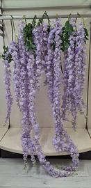 scala legno con cascata  glicine artificiale