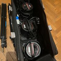 Kit luci tungsteno 3×800W – stativi, dimmer