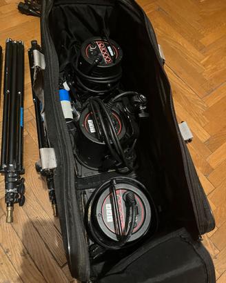 Kit luci tungsteno 3×800W – stativi, dimmer
