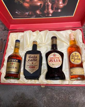 wisky, stock 84, gala caffè, grappa, 4 bottiglie