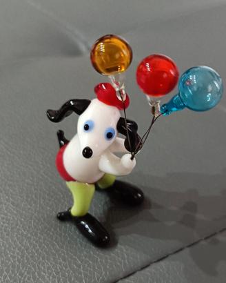 Cagnolino tipo Snoopy in vetro di Murano