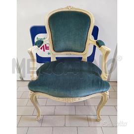 POLTRONCINA PANNA VELLUTO PETROLIO
