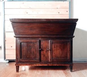 Madia credenza bassa antica in legno di castagno 