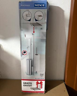 Piantana portarotolo e scopino WC Wenko Rivalta