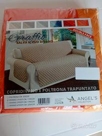 copridivano 2 posti arancione