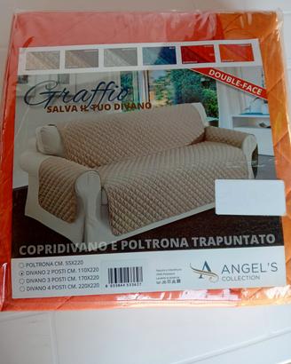 copridivano 2 posti arancione