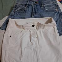 2 minigonne jeans e bianco