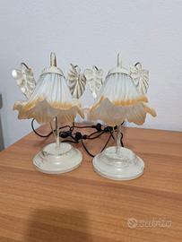 set 2 abat joule lampade da comodino shabby chic