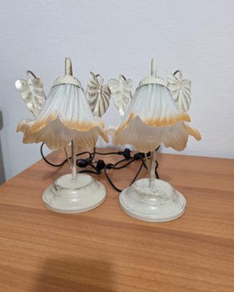 set 2 abat joule lampade da comodino shabby chic