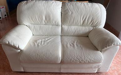 Divano di pelle 2 posti colore bianco