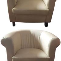 2 poltroncine in eco pelle