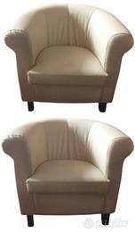 2 poltroncine in eco pelle