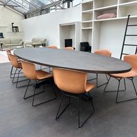 KNOLL SET di 8 sedie Bertoia Black frame  in cuoio