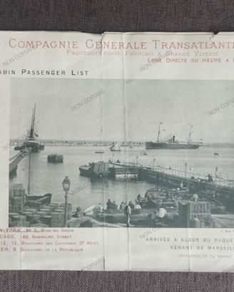 Passenger List transatlantico La Champagne 1893