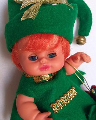 Bambola mini Furga vintage elfo Natale