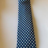 Cravatta Boggi blu a pois bianchi nuova