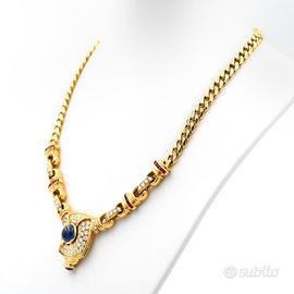 Collana in Oro Giallo con Zaffiro Sri Lanka