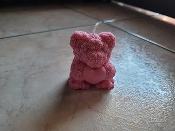 Candela Orsetto Rosa Fatta a Mano