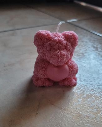 Candela Orsetto Rosa Fatta a Mano