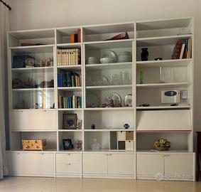 Libreria  bianca legno modulabile