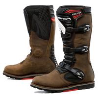Stivale pelle moto trial forma boulder marrone
