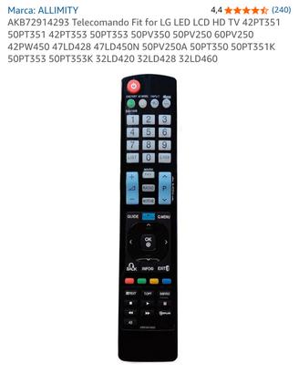 Telecomando compatibile per TV Lg Led Lcd 