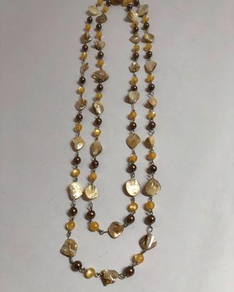 Collana Lunga Sautoir in Madreperla Naturale