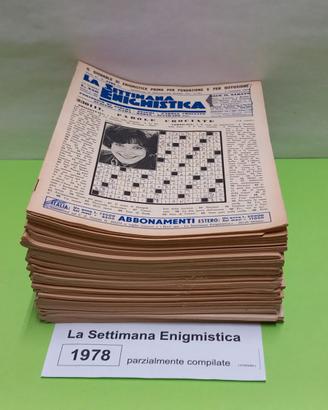 LA SETTIMANA ENIGMISTICA, anno 1978, parzialmente