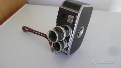 Cinepresa 8mm Paillard Bolex B8 con 2 obiettivi.