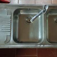 Lavello cucina in acciaio due vasche  gocciolatoio