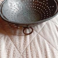 Antico colabrodo in rame stagnato 1800