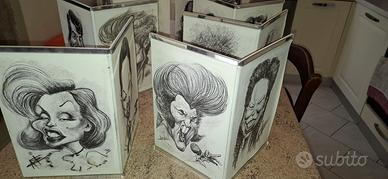 Caricature Doppie Vip Americani Anni 50,60,70